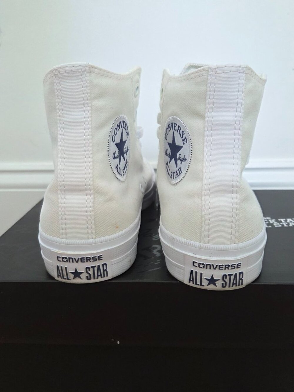 White Converse Chuck Taylor All Star II Lunarlon High Top Sneakers Unisex Size 8 - Picture 2 of 16